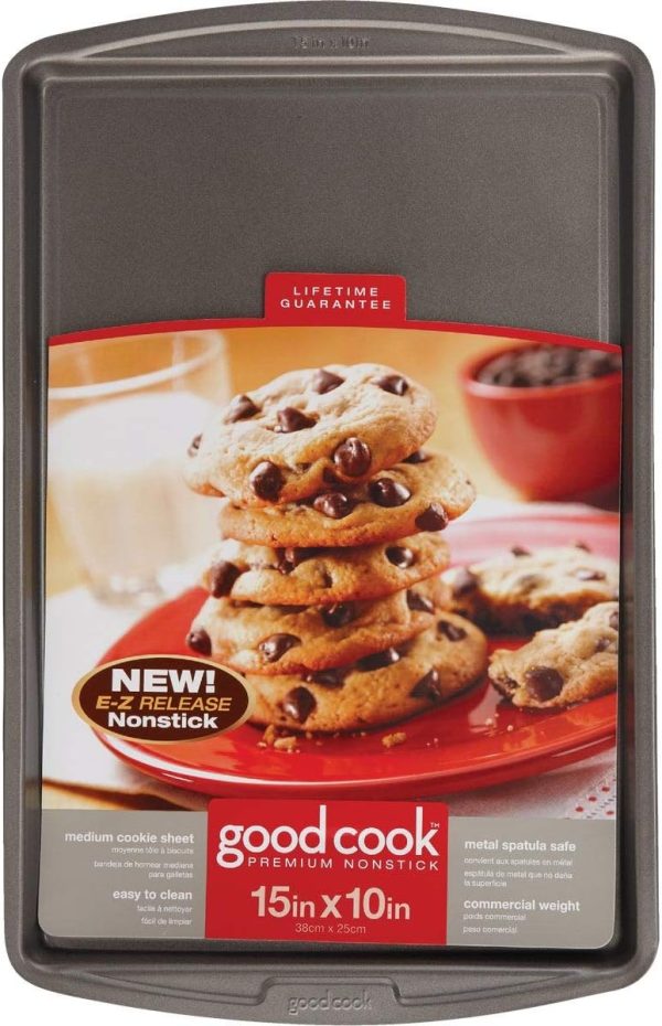 Good Cook Cookie Baking Sheet, 15 x 10 Inch, Gray - Image 2