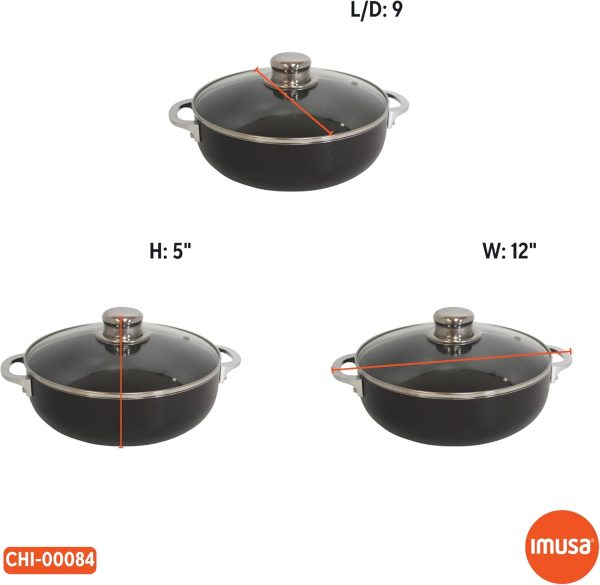 IMUSA USA CHI-00084 3.2Qt Nonstick Charcoal Caldero (Dutch Oven) with Glass Lid, 3.2 Quart - Image 9