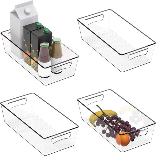 Simple Houseware 4 Pcs Pantry Clear Bin Storage Organizer, 14" x 7" x 3.75" - Image 7